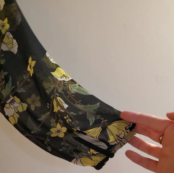 Who What Wear Black Floral Dress Long Sleeve Size XS - Picture 5 of 10